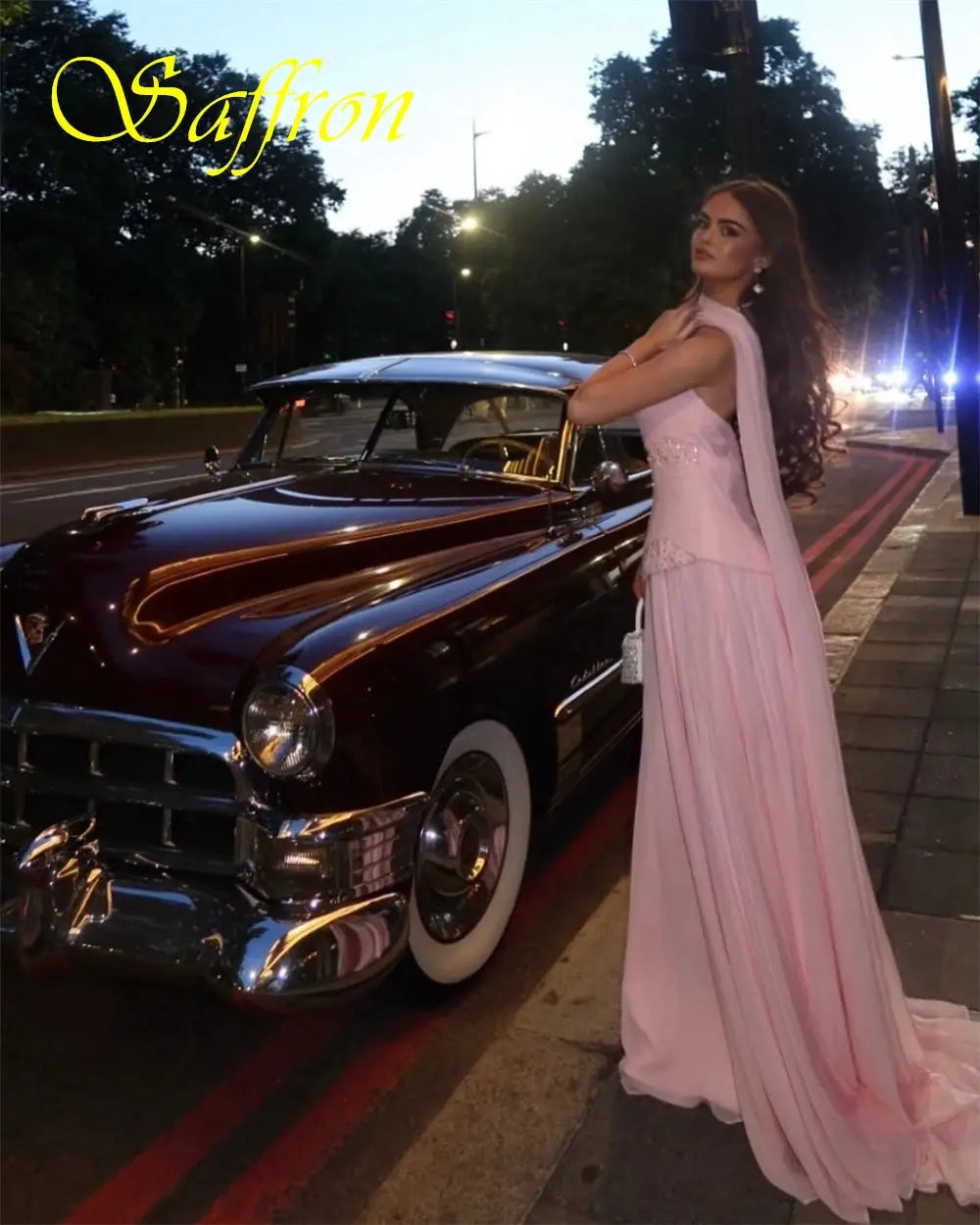 Moonlit Gala Strapless Chiffon Gown