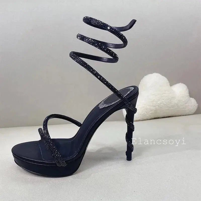 Captivate the Night: Crystal-Studded Stiletto Heels