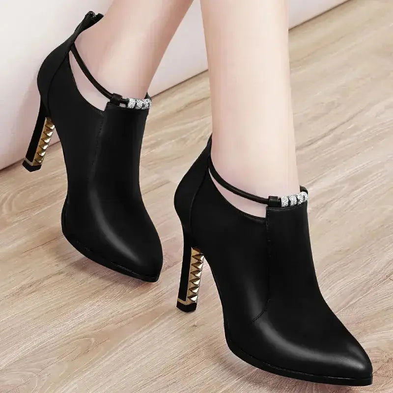 Red Stiletto Ankle Boots - High Heel Booties