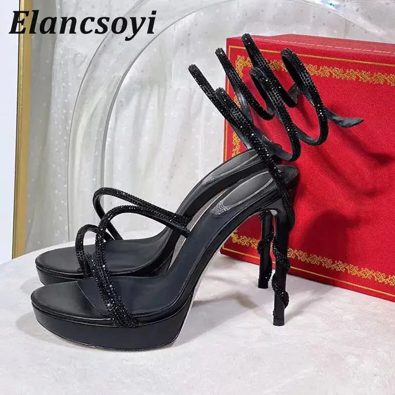 Captivate the Night: Crystal-Studded Stiletto Heels