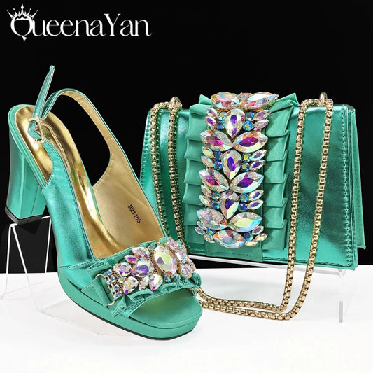Enchanting Emerald Heels & Bag Set: Radiate Confidence