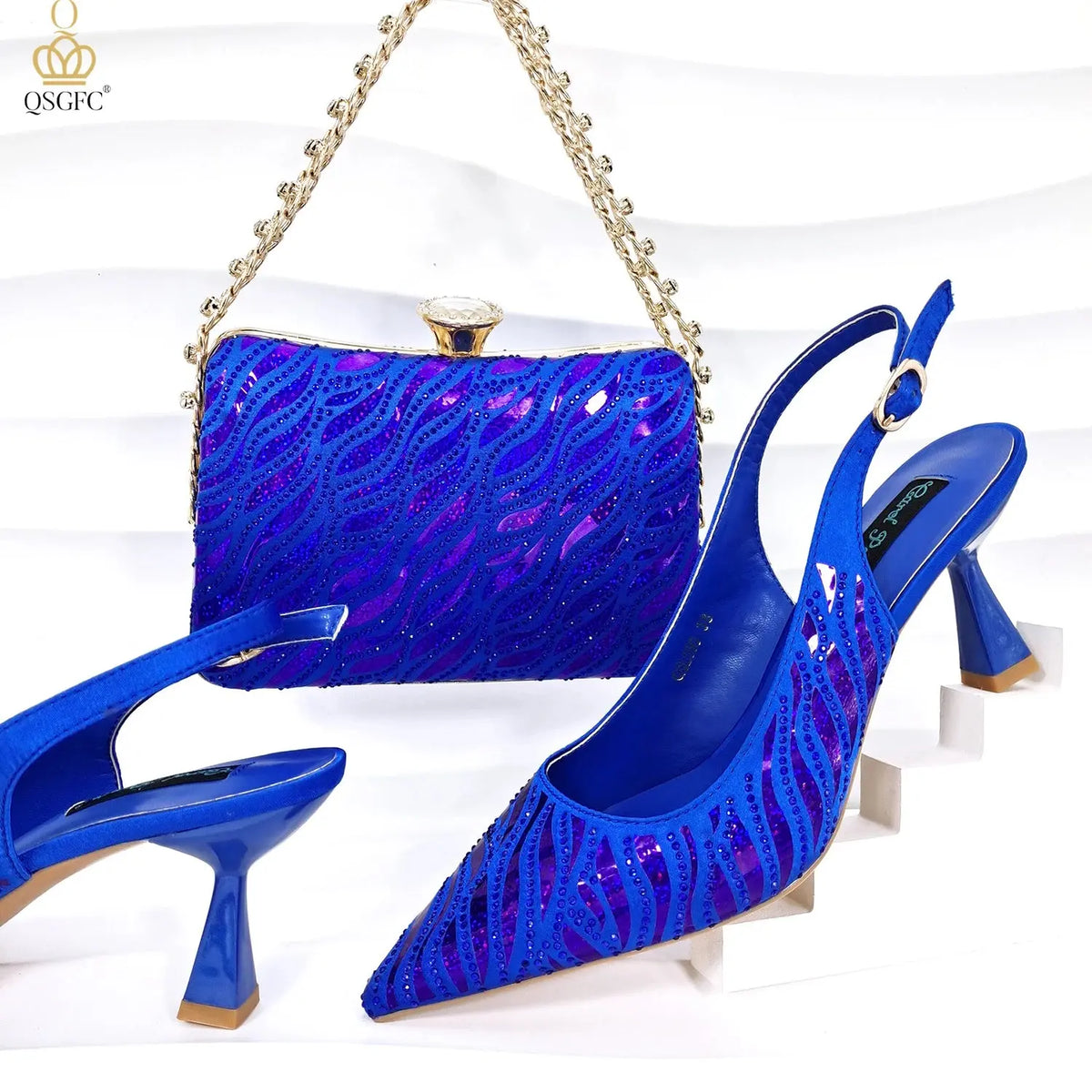 Golden Gala Nights Heels & Clutch Set