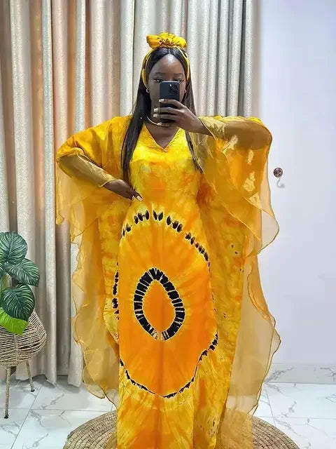 Ankara-Inspired Kaftan Maxi Dress