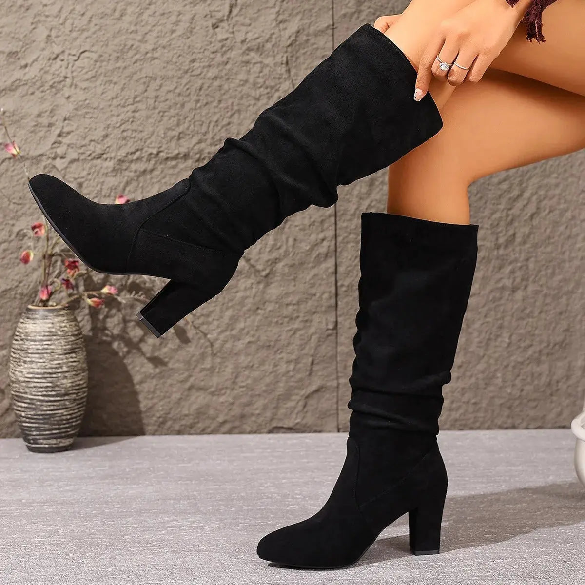Pointed-Toe Stiletto Ankle Boots