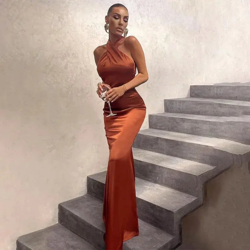 Halter Backless Mermaid Gown