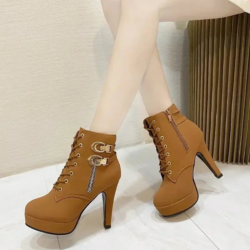 Glitter Ankle Boots - Sparkle High Heel Booties