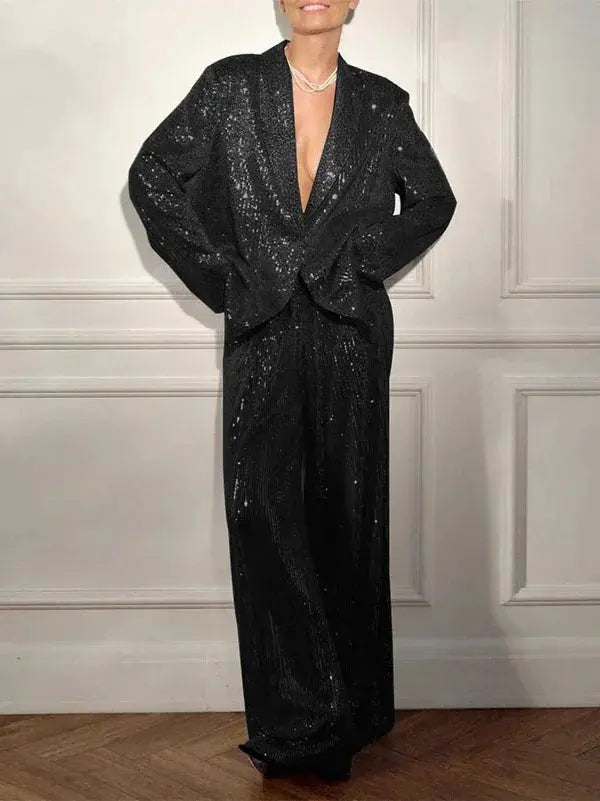 Dazzle Effortlessly: Sequin Suit Set for Any Occasion