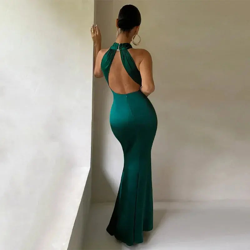 Halter Backless Mermaid Gown