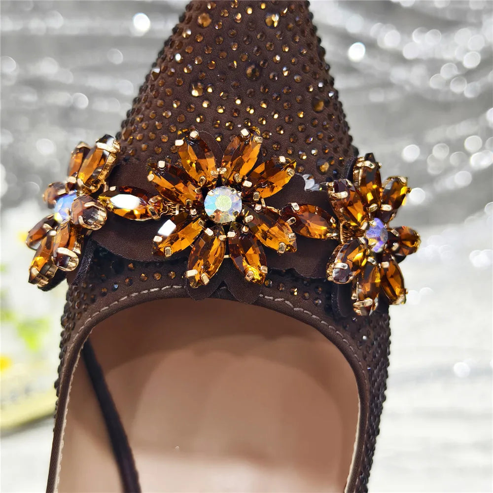 Rhinestone-Embellished African Wedding Heels for Women