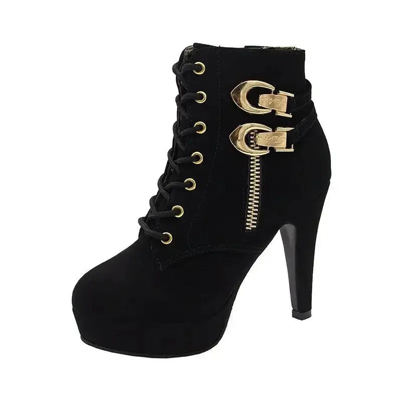 Glitter Ankle Boots - Sparkle High Heel Booties