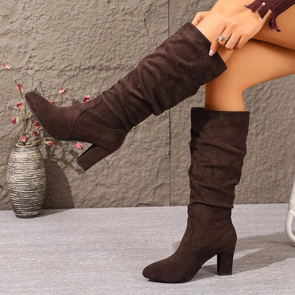 Pointed-Toe Stiletto Ankle Boots