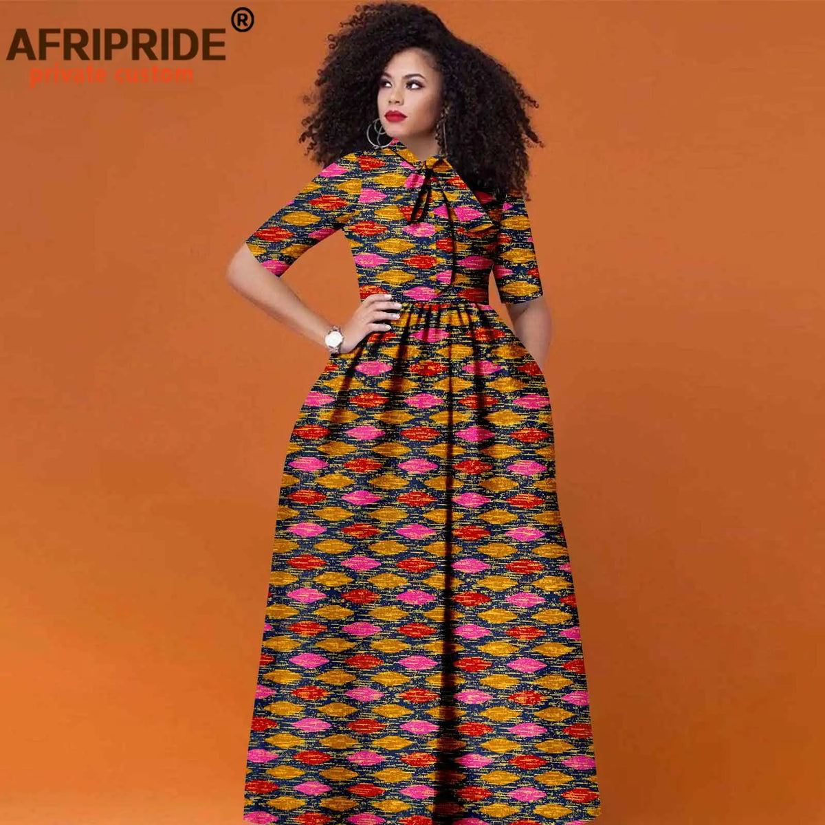 Ankara-Inspired High-Waist Maxi Dress