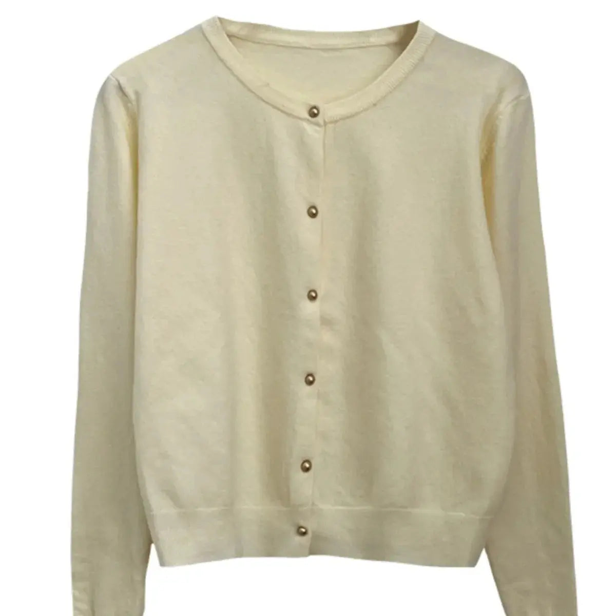 Round-Neck Knit Cardigan