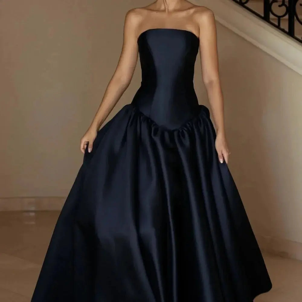 Enchant the Night: Custom Satin Evening Gown