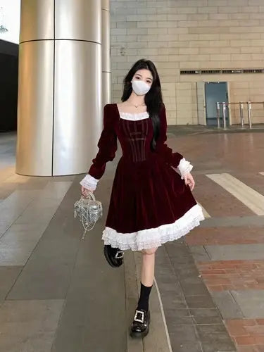 Midnight Whispers Velvet Dress