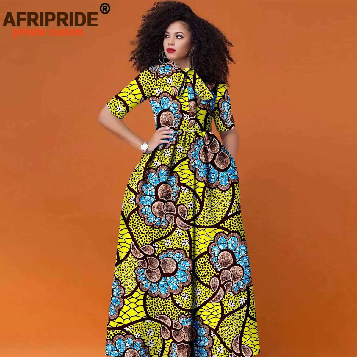 Ankara-Inspired High-Waist Maxi Dress