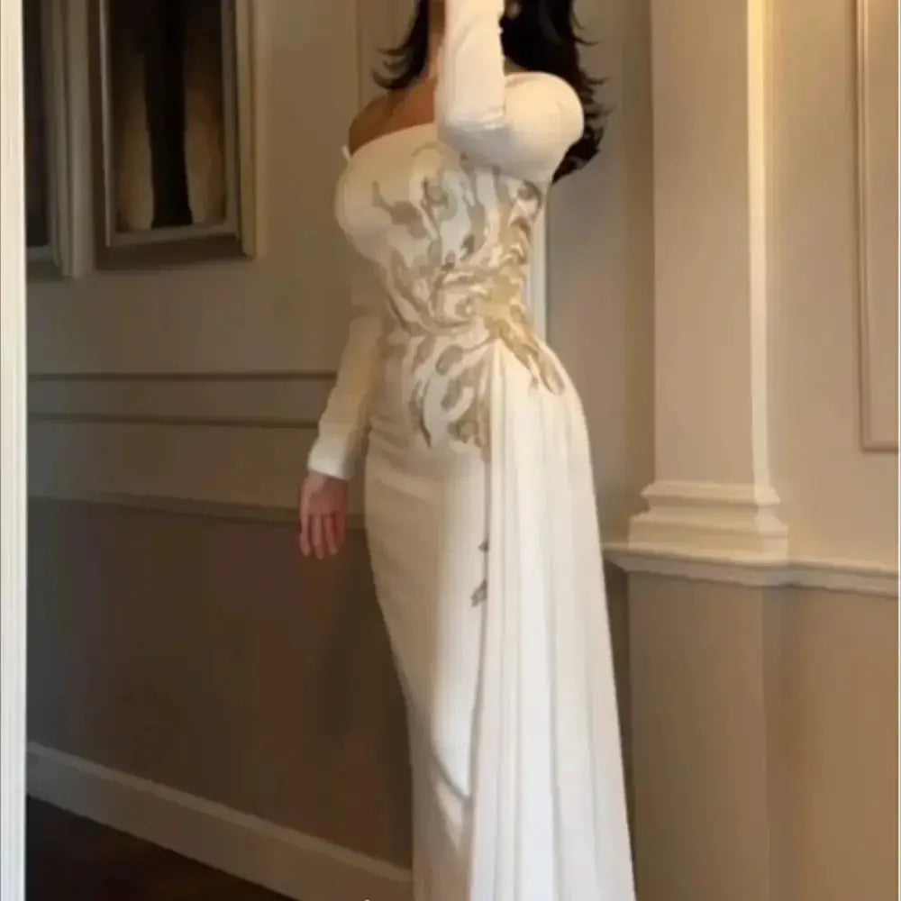 Captivate the Gala: Satin Gown with a Sweep Train