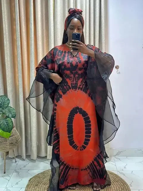 Ankara-Inspired Kaftan Maxi Dress