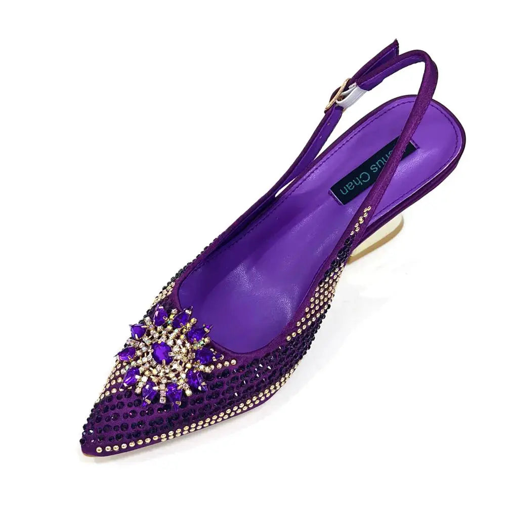 Royal Twilight Heels & Bag Set: Shine at Every Soirée