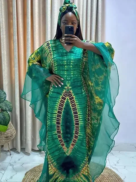 Ankara-Inspired Kaftan Maxi Dress