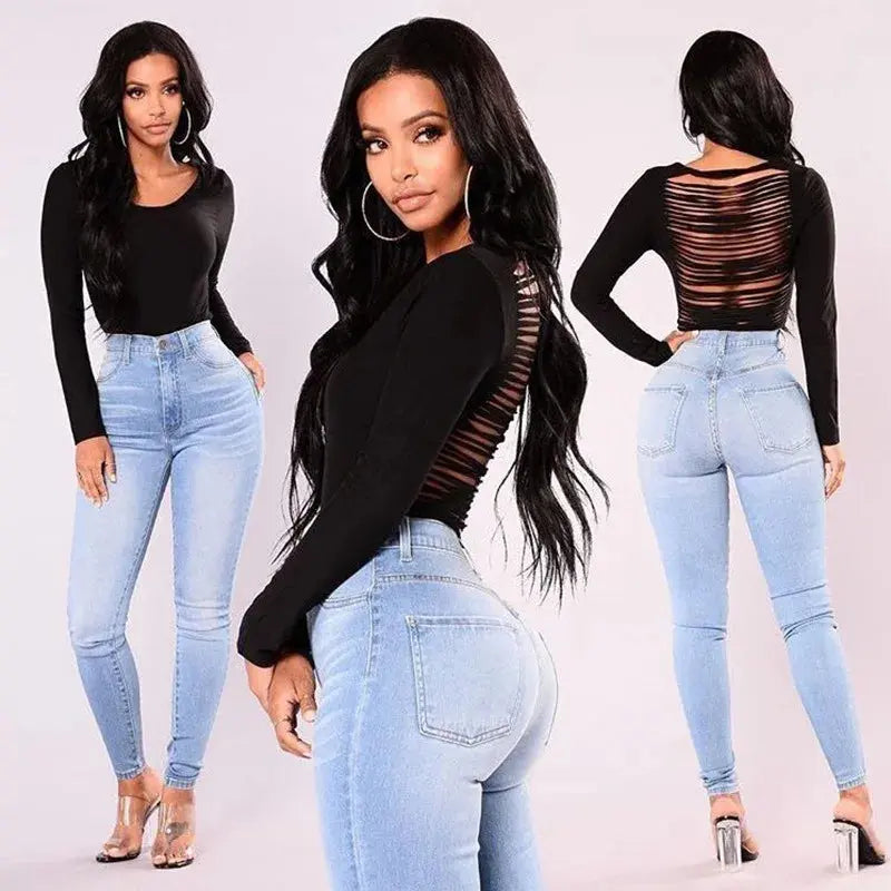 High-Waist Skinny Jeans