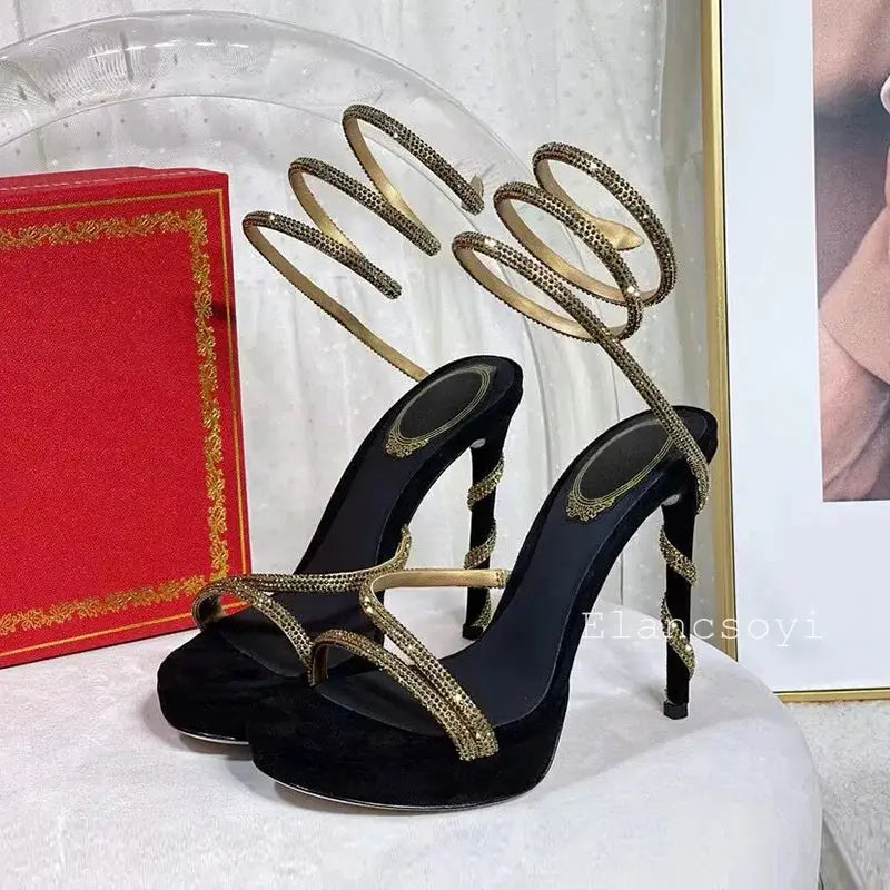 Captivate the Night: Crystal-Studded Stiletto Heels