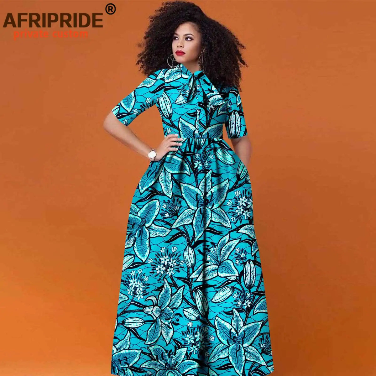 Ankara-Inspired High-Waist Maxi Dress
