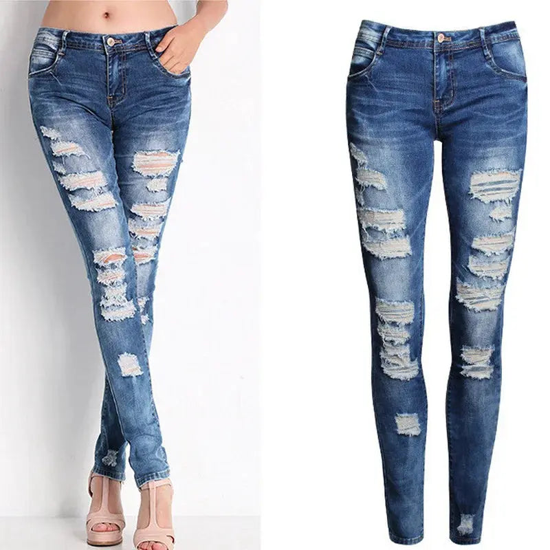 Redefine Casual: Ripped Jeans with Timeless Appeal
