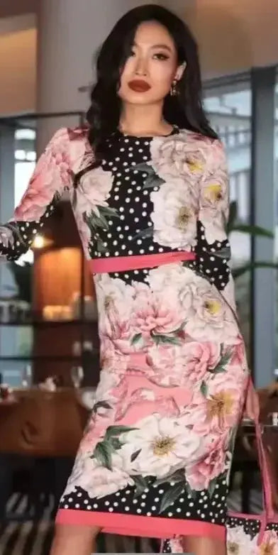 Midnight Floral Silk Dress