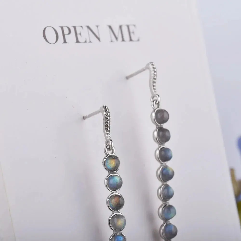 Labradorite Sterling Silver Drop Earrings