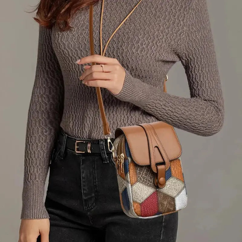 Plaid Retro Crossbody Purse with Phone Storage