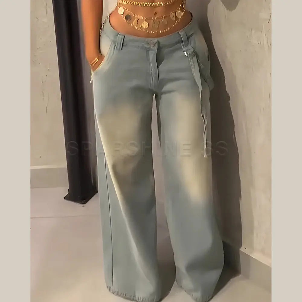 Sunlit Strolls Wide-Leg Denims: A Breather of Style