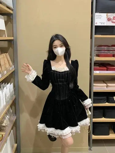 Midnight Whispers Velvet Dress