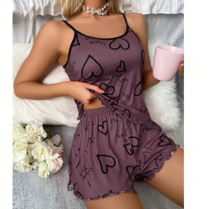 Soft Heart Pajamas Set: Dream Lavishly