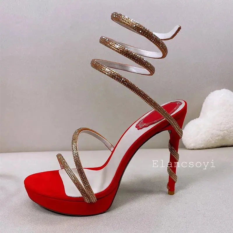 Captivate the Night: Crystal-Studded Stiletto Heels