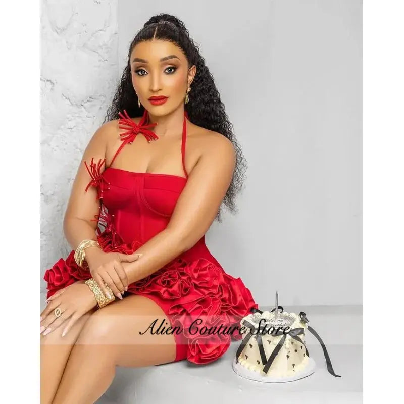 Captivate the Room: Red Floral Cocktail Dress