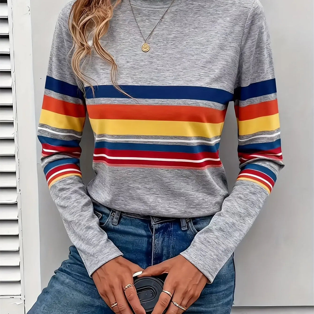 Multicolor Striped Long-Sleeve Tee