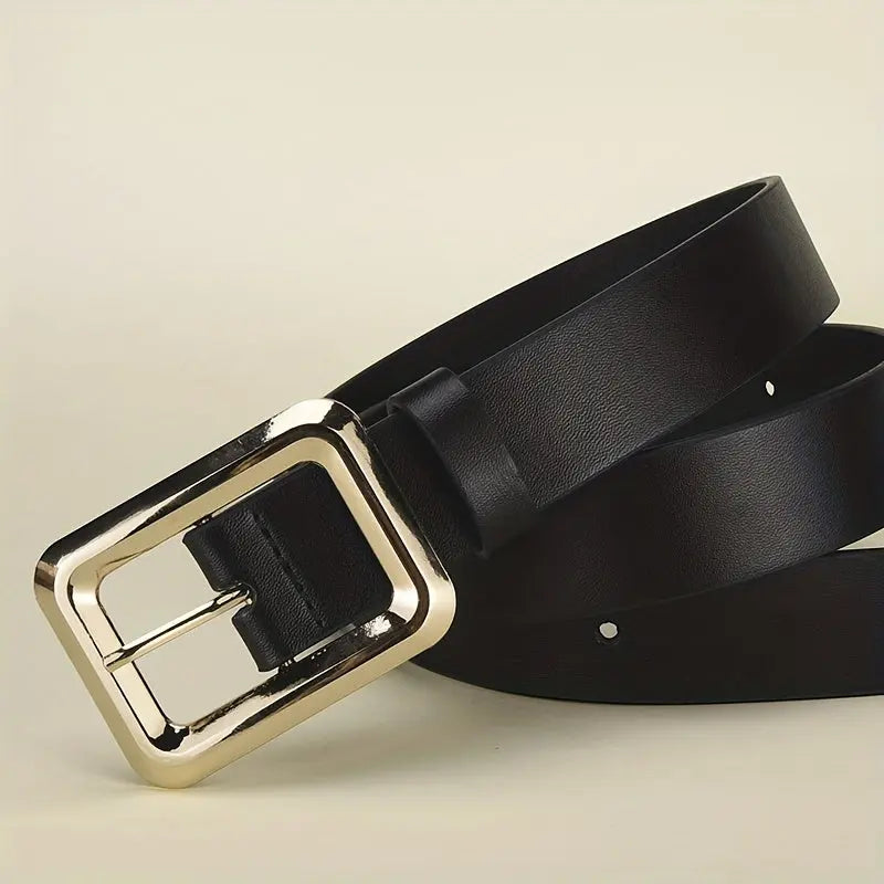 Golden-Buckle PU Belt