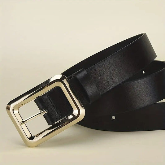 Golden-Buckle PU Belt