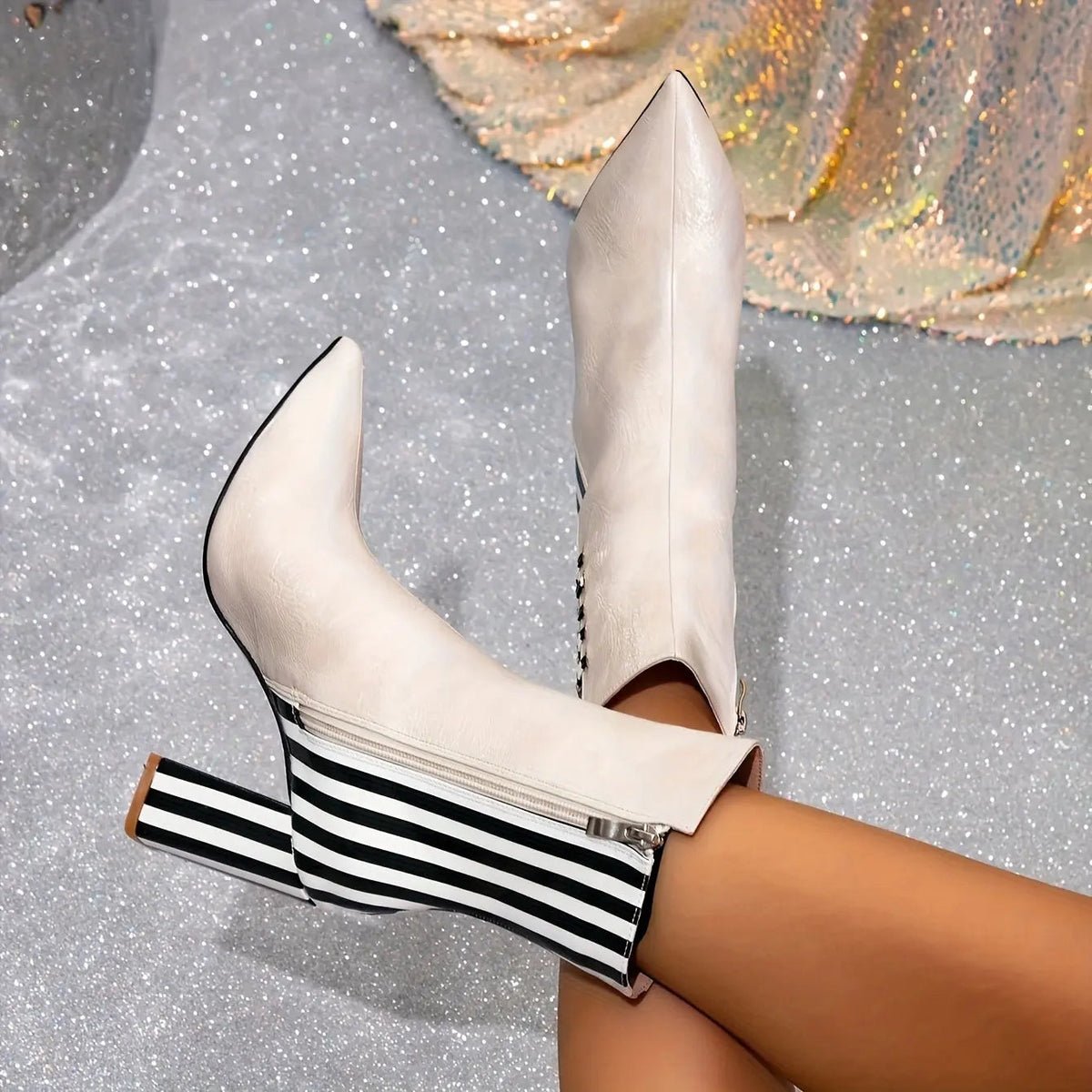 Platform Chunky-Heel Ankle Boots